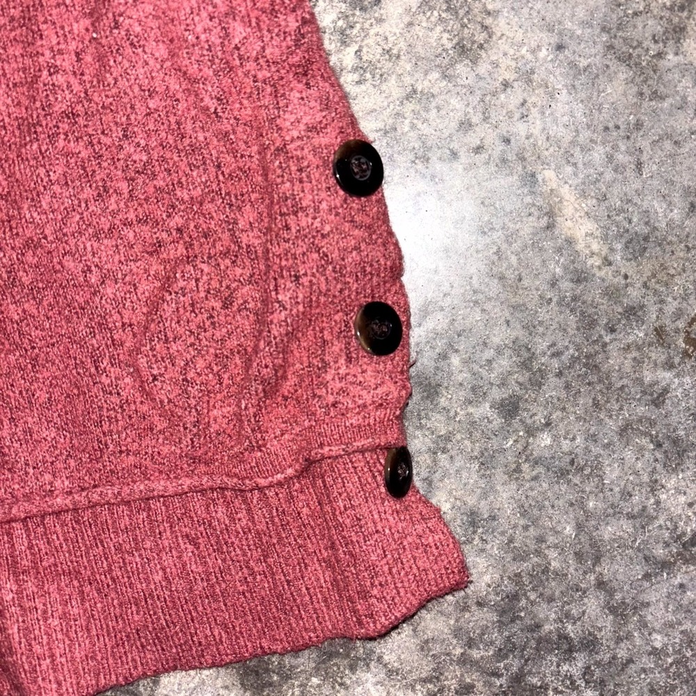 New Directions Sweater Womens Medium Maroon Long Sleeve Side Button Pullover - Picture 5 of 10